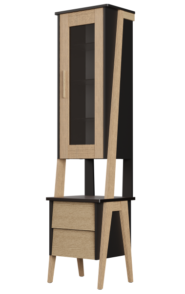 Шкаф-витрина Сканди-1 однодверная 50,1х45х199,8 см (дуб, венге)